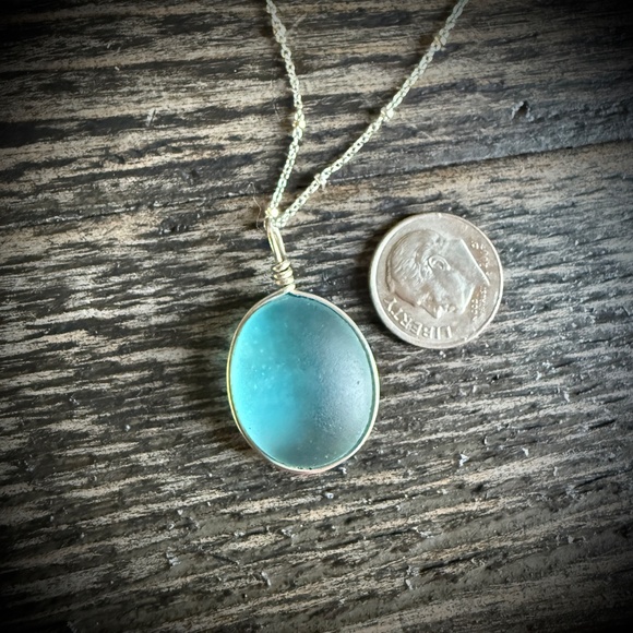 Seaglass and Sterling Silver Necklace - Picture 4 of 8